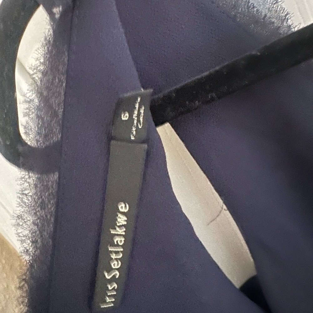 Iris Setlakwe Navy Print Midi Dress • Size 6 - Picture 5 of 7